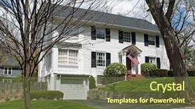  Presentation with native american dream cather - Beautiful theme featuring colonial flag - white american home in early backdrop and a tawny brown colored foreground