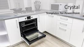  Presentation with kitchen design - Theme with white and black kitchen electric background and a light gray colored foreground