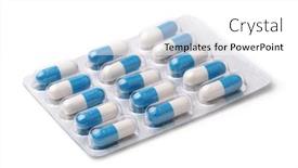  Presentation with white and navy blue - PPT theme enhanced with white-and-blue-capsules background and a white colored foreground