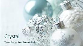  Presentation with white christmas - Beautiful presentation featuring white and blue christmas balls backdrop and a sky blue colored foreground