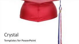  Presentation with graduation white cap - Colorful PPT layouts enhanced with white and blue graduation cap backdrop and a white colored foreground