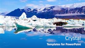  Presentation with ice blue - Theme consisting of white-and-blue-icebergs background and a teal colored foreground