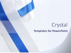 White And Blue Ribbon PPT template 76 | CrystalGraphics