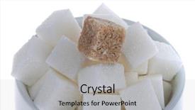  Presentation with carbohydrates - PPT theme enhanced with white and brown sugar poor background and a light gray colored foreground
