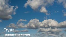  Presentation with soar - Cool new slide deck with white and grey fluffy clouds backdrop and a seafoam green colored foreground