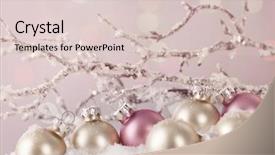  Presentation with white snow - Slides enhanced with white and pink ornaments background and a lemonade colored foreground