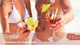  Presentation with greeting card - Presentation consisting of white and red greeting card background and a coral colored foreground