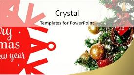  Presentation with red seasons greetings - Slide deck with white and red greetings card background and a cream colored foreground