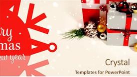  Presentation with red seasons greetings - Cool new slide deck with white and red greetings card backdrop and a  colored foreground