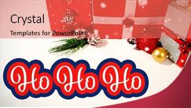  Presentation with red and white festive - Colorful PPT theme enhanced with white and red greetings card backdrop and a coral colored foreground