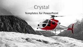  Presentation with rescue helicopter - PPT theme having white-and-red-rescue-helicopter background and a  colored foreground