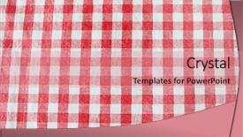  Presentation with tablecloth - Audience pleasing PPT theme consisting of white and red tablecloth backdrop and a  colored foreground