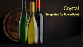  Presentation with wine barrel - PPT theme featuring white-and-red-wine-bottles background and a wine colored foreground