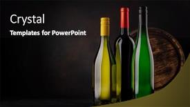 Presentation with wine barrel - PPT layouts consisting of white-and-red-wine-bottles background and a black colored foreground