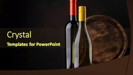  Presentation with wine barrel - Slide deck enhanced with white-and-red-wine-bottles background and a wine colored foreground