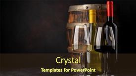  Presentation with wine barrel - Theme having white-and-red-wine-bottles background and a tawny brown colored foreground