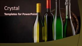  Presentation with wine barrel - PPT theme featuring white-and-red-wine-champagne background and a wine colored foreground