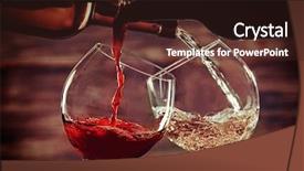  Presentation with wine - Presentation theme consisting of white and red wine pouring background and a wine colored foreground
