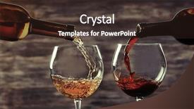  Presentation with wine tasting - Cool new presentation design with white and red wine pouring backdrop and a tawny brown colored foreground