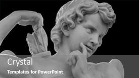  Presentation with black death - Presentation design with white-angel-of-death-against background and a gray colored foreground