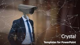  Presentation with cctv - Presentation enhanced with white architectural comparison - digital composite of businessman background and a wine colored foreground