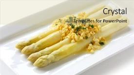  Presentation with white figure graphics - Colorful presentation design enhanced with belgium netherlands - white asparagus flemish style backdrop and a blonde colored foreground