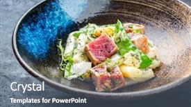  Presentation with tuna fish - Amazing PPT layouts having white asparagus sugar snap backdrop and a gray colored foreground