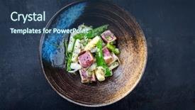  Presentation with tuna fish - PPT layouts enhanced with white asparagus sugar snap background and a ocean colored foreground