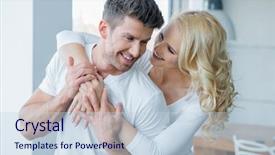  Presentation with intimacy couple - Cool new PPT theme with white attire in sweet moments backdrop and a lemonade colored foreground