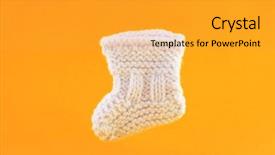  Presentation with orange - Presentation theme enhanced with white baby sock on orange background and a gold colored foreground
