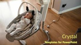  Presentation with baby - Slides having white-baby-wearing-romper-looking background and a tawny brown colored foreground