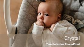  Presentation with baby - Presentation with white-baby-wearing-romper-looking background and a coral colored foreground