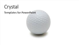  Presentation with golf ball on tee - Beautiful presentation theme featuring similarin game - golf ball isolated backdrop and a white colored foreground