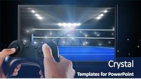  Presentation with blue-video - Audience pleasing slide set consisting of white background against blue backdrop and a ocean colored foreground