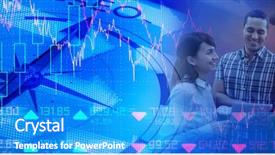  Presentation with digital - Amazing PPT layouts having business people discussing over digital backdrop and a teal colored foreground