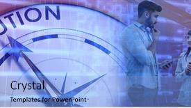  Presentation with people - Cool new PPT layouts with white background against compass backdrop and a light blue colored foreground