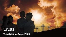  Presentation with children praying - Colorful PPT theme enhanced with white background against cross backdrop and a black colored foreground