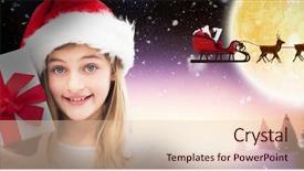  Presentation with smiling little girl - Audience pleasing presentation consisting of white background against full moon backdrop and a lemonade colored foreground