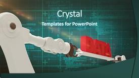  Presentation with robotic - Theme enhanced with white background against green background and a ocean colored foreground