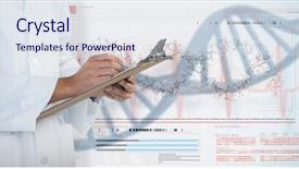  Presentation with writing - Amazing theme having white background against helix backdrop and a sky blue colored foreground