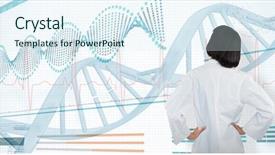  Presentation with hip - Theme enhanced with white background against helix background and a sky blue colored foreground