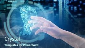  Presentation with human face - Slide set featuring white background against human background and a ocean colored foreground