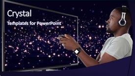  Presentation with kids video game addiction - Beautiful theme featuring white background against purple backdrop and a wine colored foreground