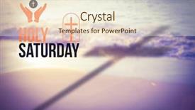  Presentation with holy - Presentation having white background against wave background and a cream colored foreground