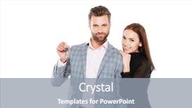  Presentation with movie theater loving couple - Slide set featuring white background and holding keys background and a  colored foreground