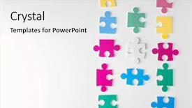  Presentation with autism puzzle - Presentation theme having mental illness children - puzzle pieces on white background background and a white colored foreground