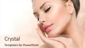  Presentation with spa concept - Presentation theme consisting of white background close eye background and a lemonade colored foreground