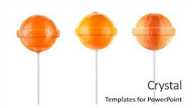  Presentation with lemon - Presentation design enhanced with funky kids - lollipops lemon grapefruit orange set background and a white colored foreground