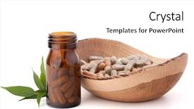  Presentation with herbal drug - Cool new slide set with white background cutout alternative medicine backdrop and a white colored foreground