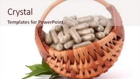  Presentation with herbal medicine capsules - Cool new slide set with white background cutout alternative medicine backdrop and a lemonade colored foreground